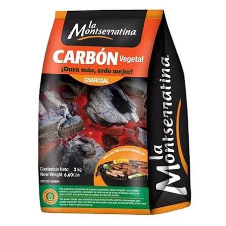 Carbón vegetal La Montserratina, bolsa de 3 kg